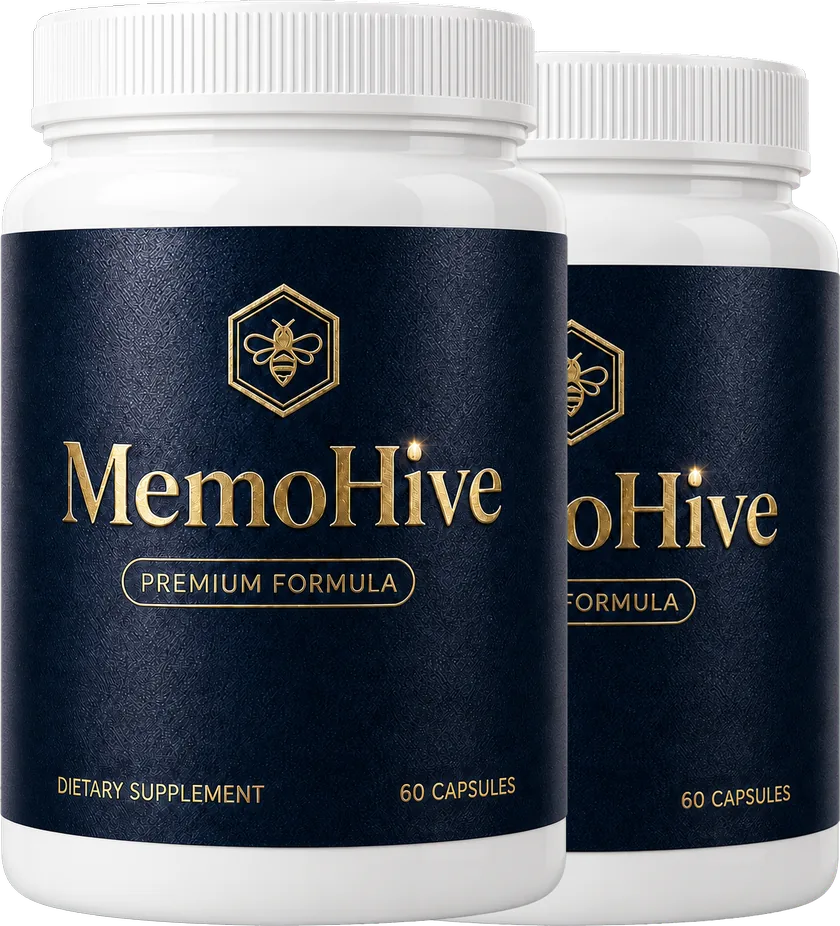 Two bottles of MemoHive Premium Formula, 60 capsules each